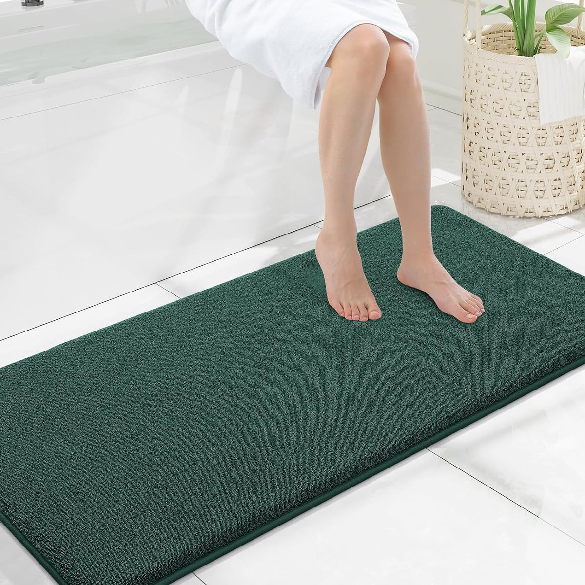 Memory Foam Bath Mat 30x20, Extra Soft Absorbent Bathroom Rugs - Colors B