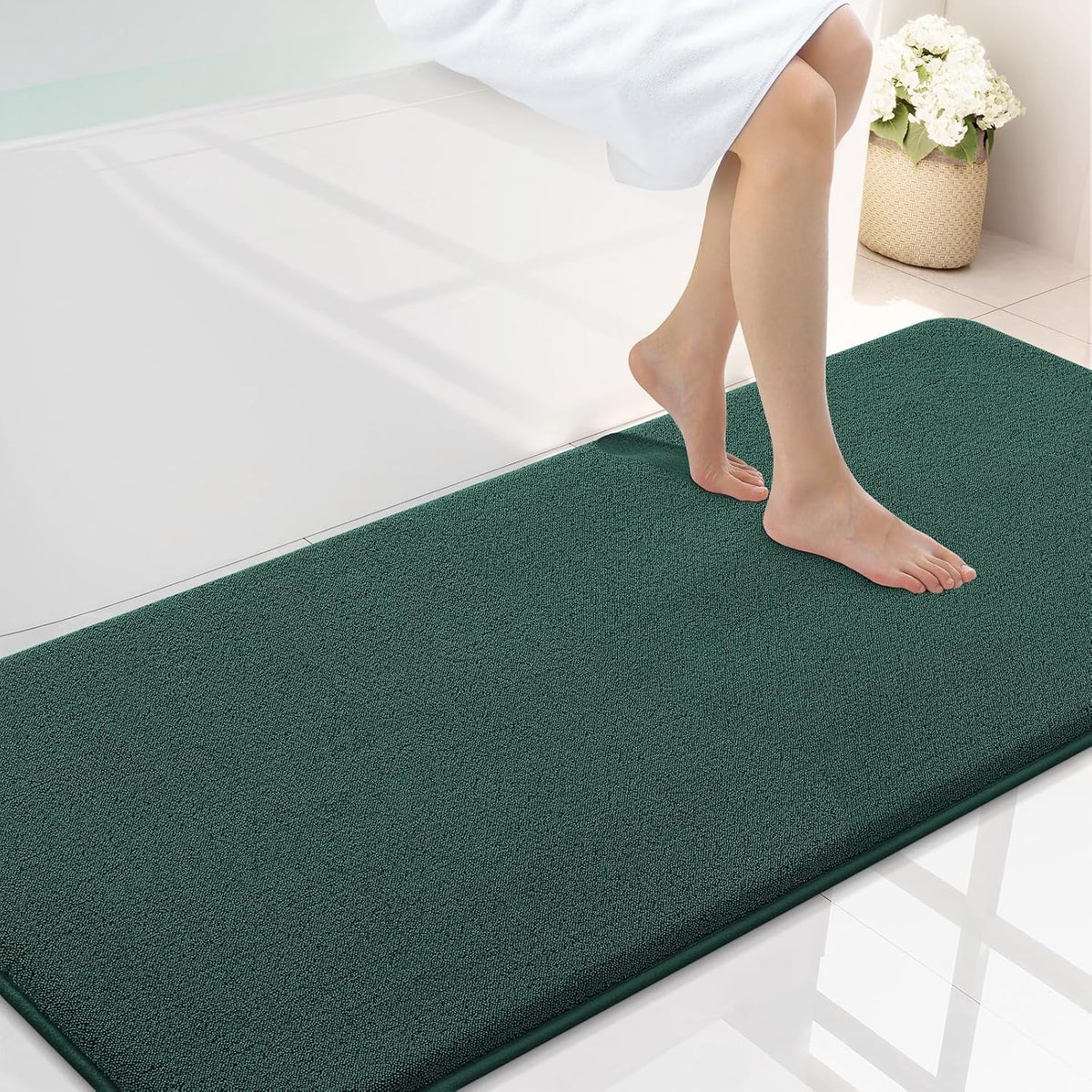 Memory Foam Bath Mat 30x20, Extra Soft Absorbent Bathroom Rugs - Colors B