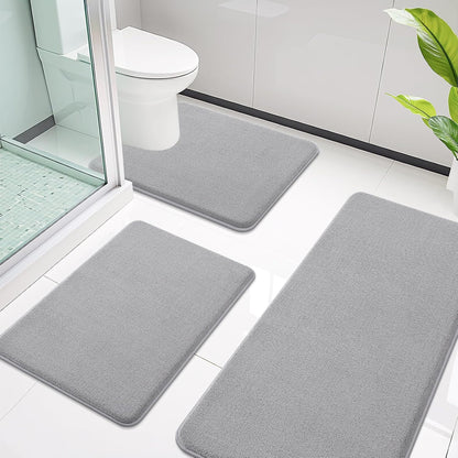 Memory Foam Bath Mat 30x20, Extra Soft Absorbent Bathroom Rugs - Colors B