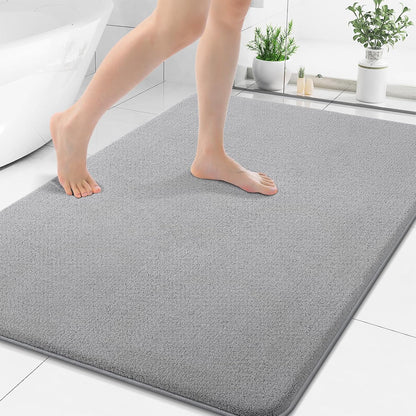 Memory Foam Bath Mat 30x20, Extra Soft Absorbent Bathroom Rugs - Colors B