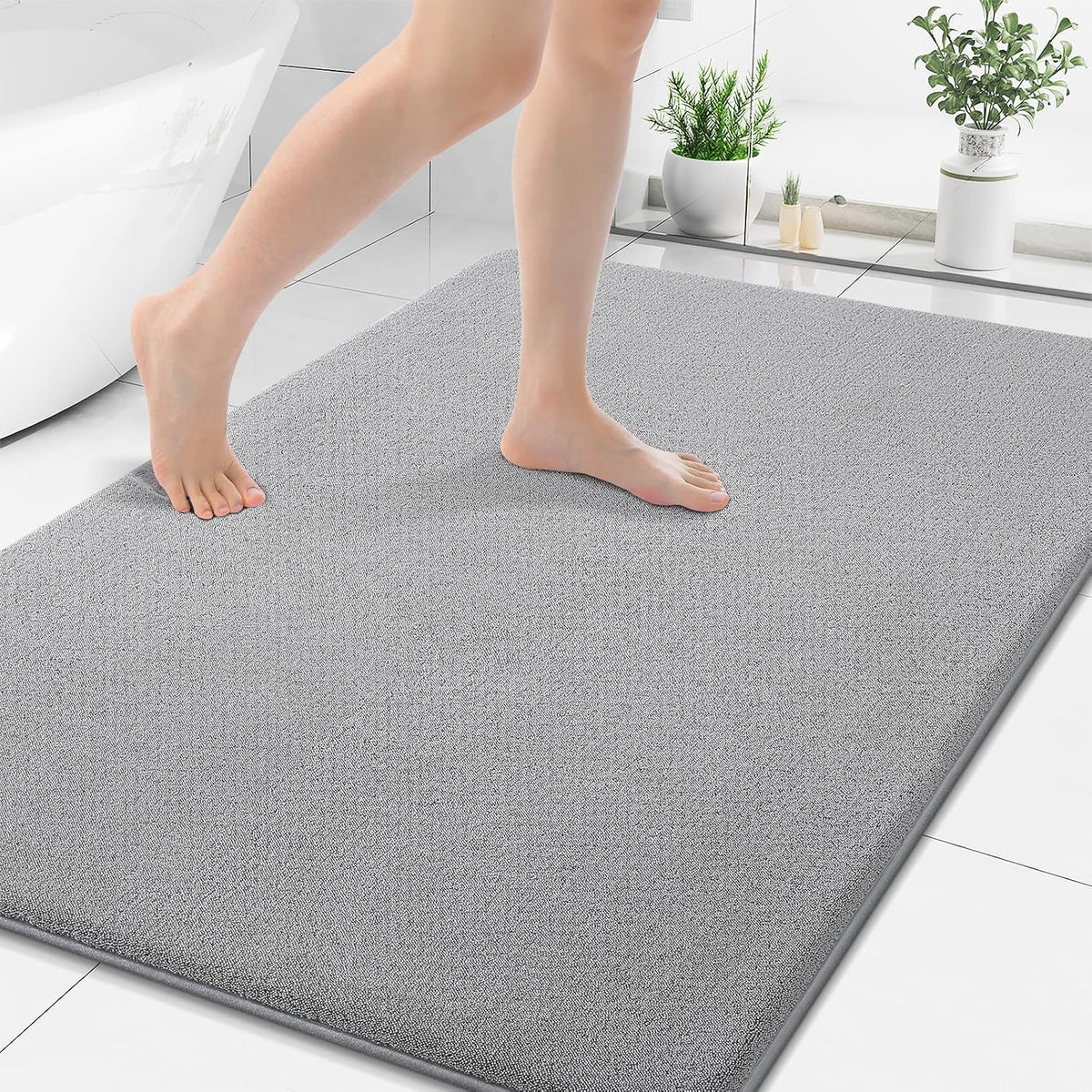 Memory Foam Bath Mat 30x20, Extra Soft Absorbent Bathroom Rugs - Colors B