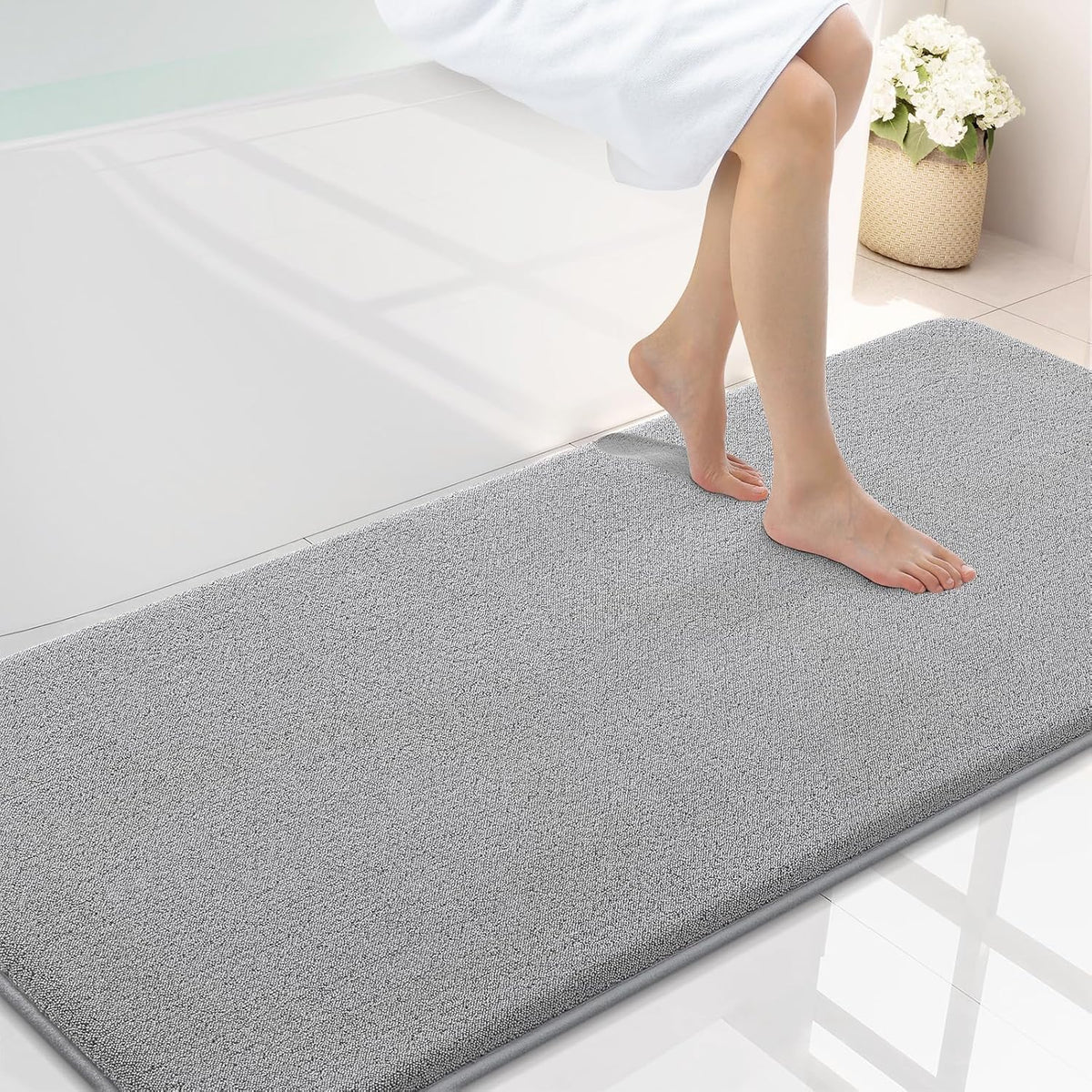 Memory Foam Bath Mat 30x20, Extra Soft Absorbent Bathroom Rugs - Colors B