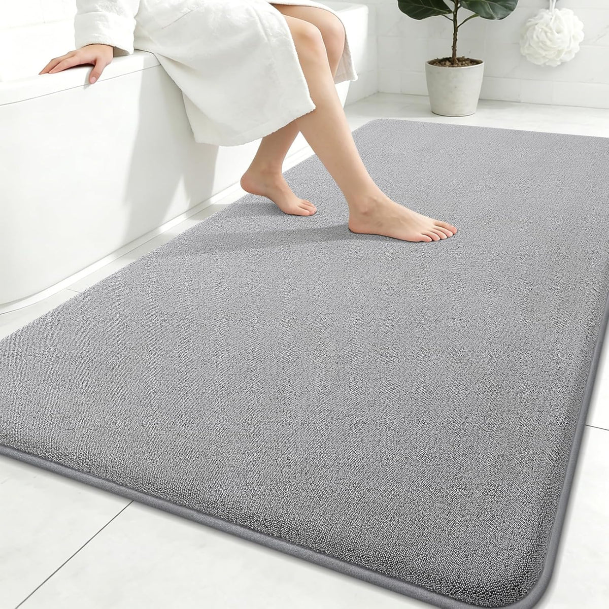 Memory Foam Bath Mat 30x20, Extra Soft Absorbent Bathroom Rugs - Colors B
