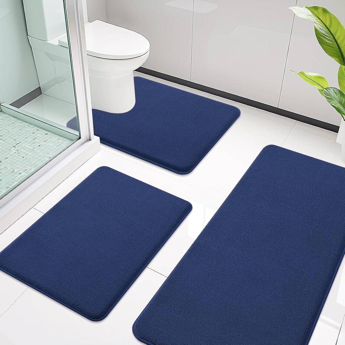 Memory Foam Bath Mat 30x20, Extra Soft Absorbent Bathroom Rugs - Colors B
