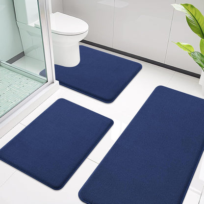 Memory Foam Bath Mat 30x20, Extra Soft Absorbent Bathroom Rugs - Colors B