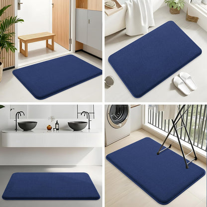 Memory Foam Bath Mat 30x20, Extra Soft Absorbent Bathroom Rugs - Colors B