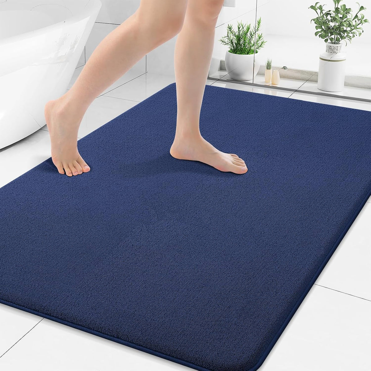 Memory Foam Bath Mat 30x20, Extra Soft Absorbent Bathroom Rugs - Colors B