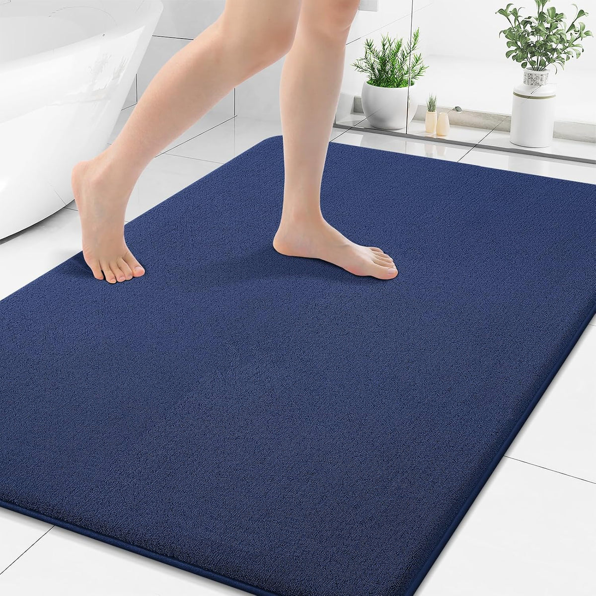 Memory Foam Bath Mat 30x20, Extra Soft Absorbent Bathroom Rugs - Colors B