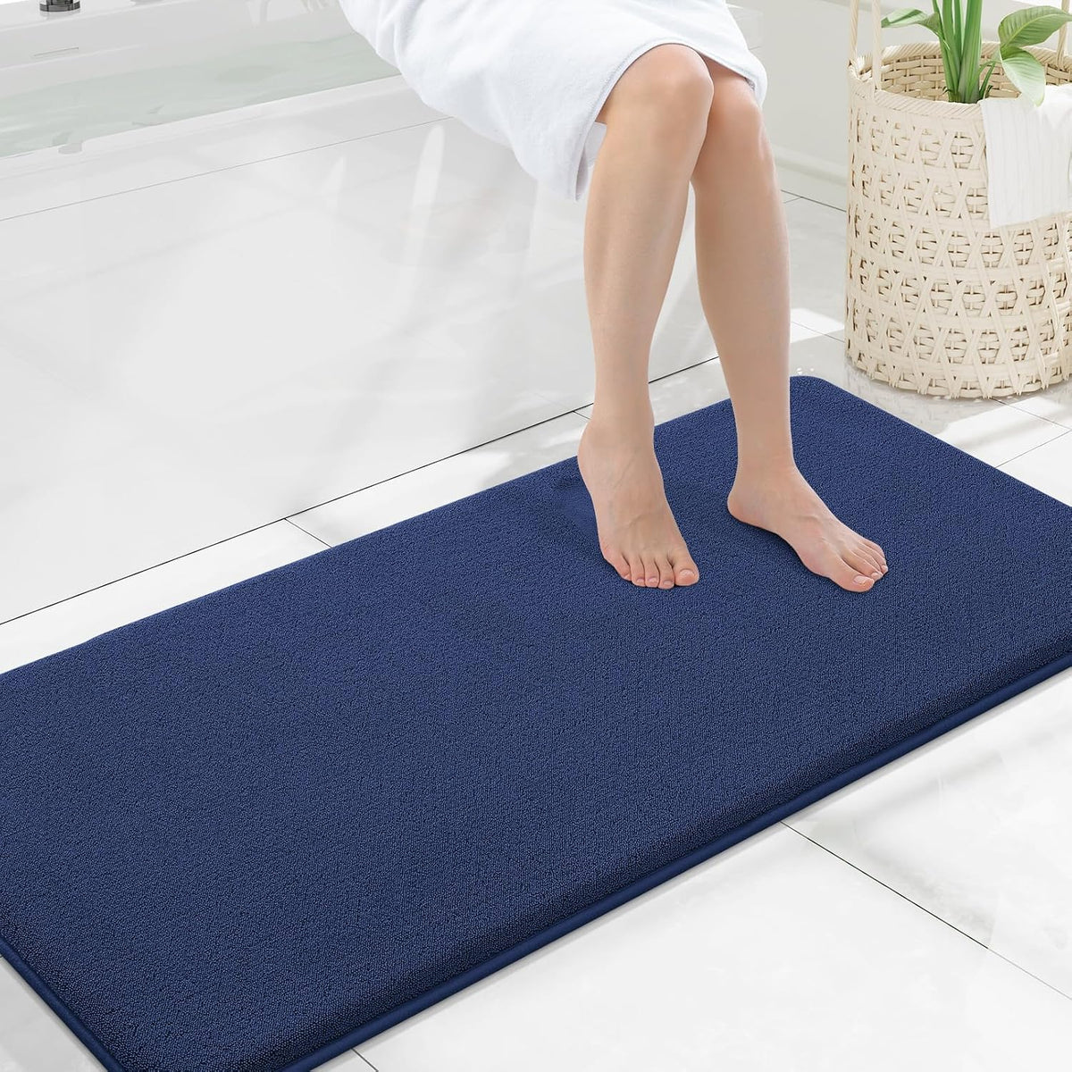 Memory Foam Bath Mat 30x20, Extra Soft Absorbent Bathroom Rugs - Colors B