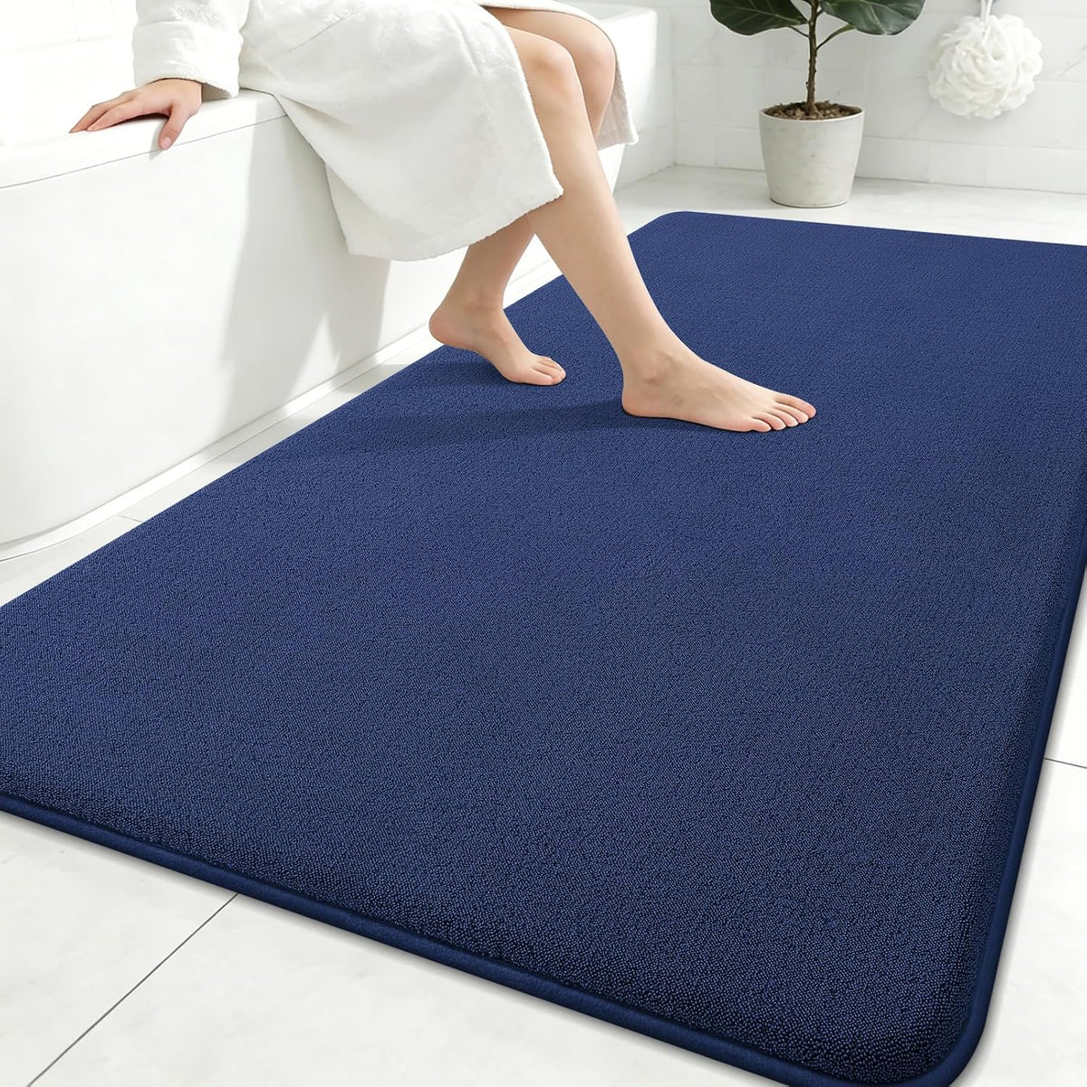 Memory Foam Bath Mat 30x20, Extra Soft Absorbent Bathroom Rugs - Colors B