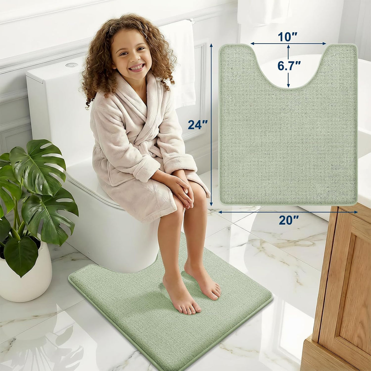 Memory Foam Bath Mat 30x20, Extra Soft Absorbent Bathroom Rugs - Colors B
