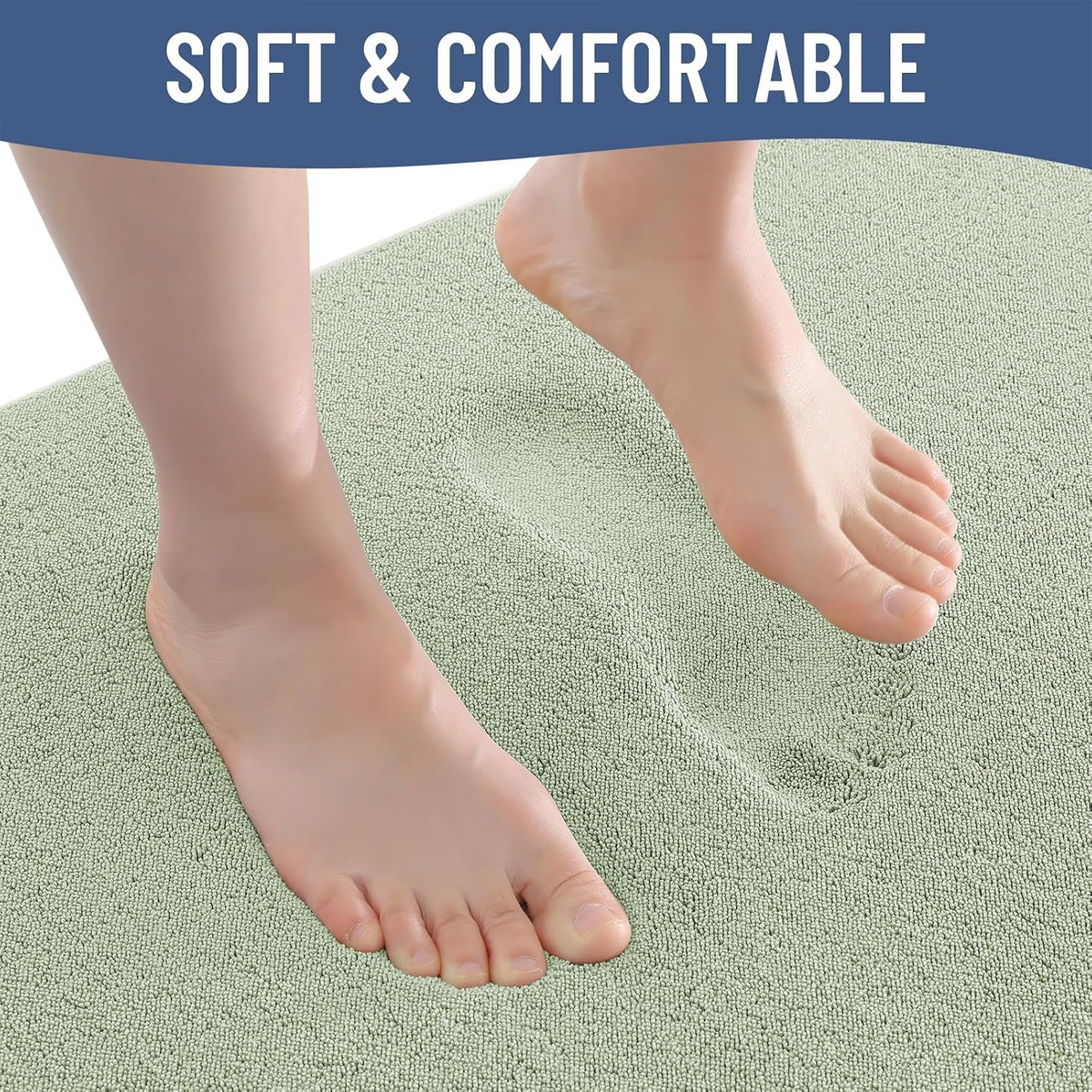 Memory Foam Bath Mat 30x20, Extra Soft Absorbent Bathroom Rugs - Colors B