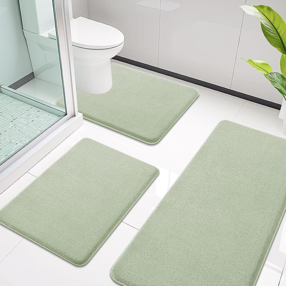 Memory Foam Bath Mat 30x20, Extra Soft Absorbent Bathroom Rugs - Colors B