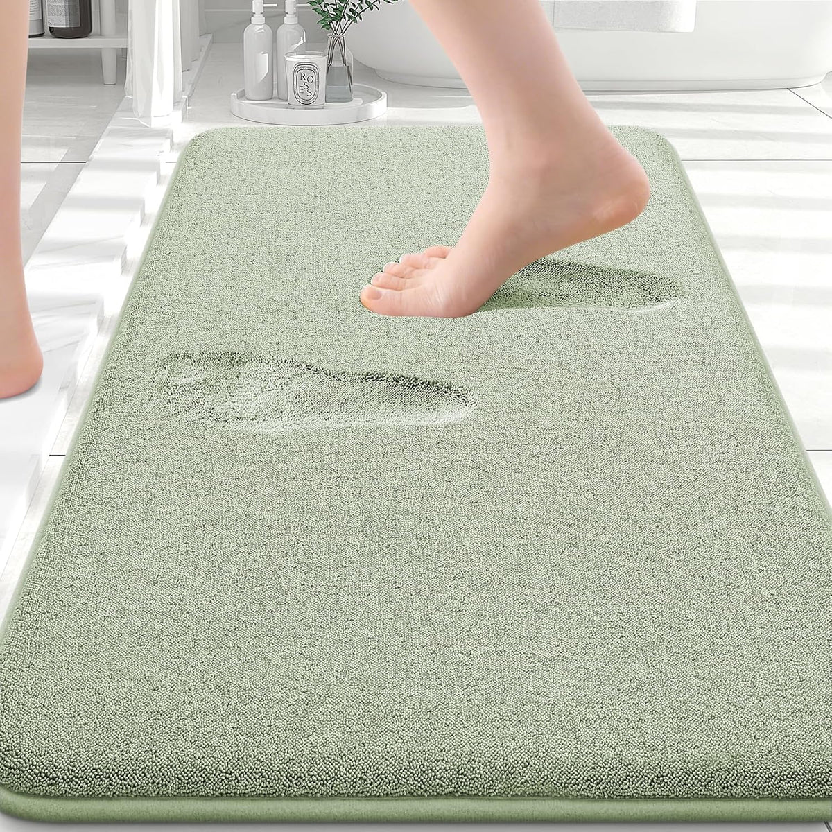 Memory Foam Bath Mat 30x20, Extra Soft Absorbent Bathroom Rugs - Colors B