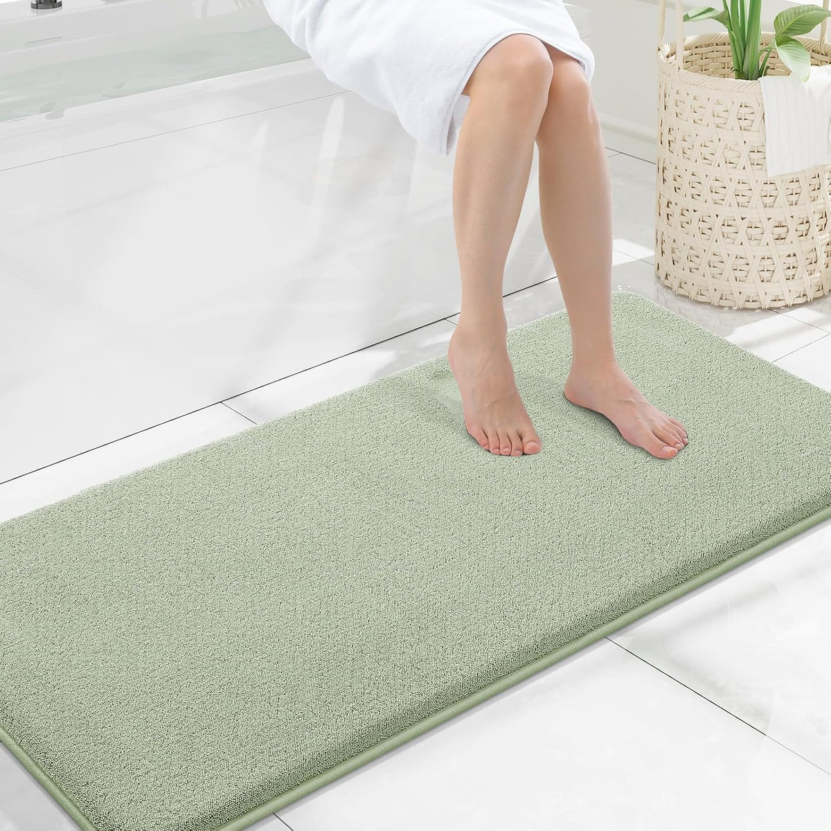 Memory Foam Bath Mat 30x20, Extra Soft Absorbent Bathroom Rugs - Colors B