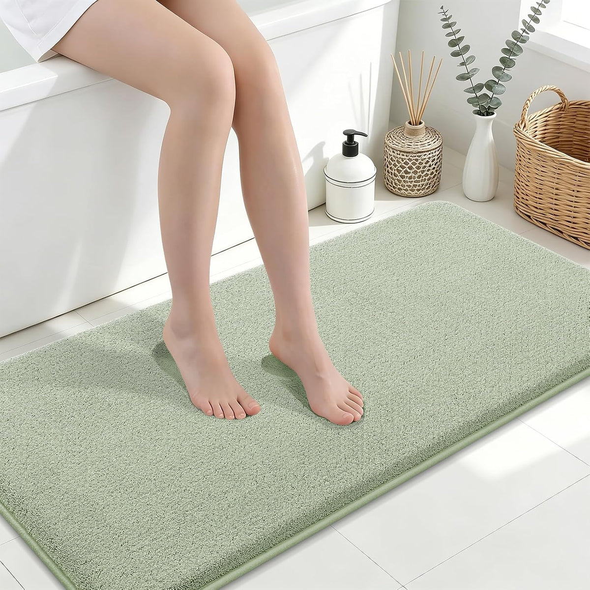 Memory Foam Bath Mat 30x20, Extra Soft Absorbent Bathroom Rugs - Colors B
