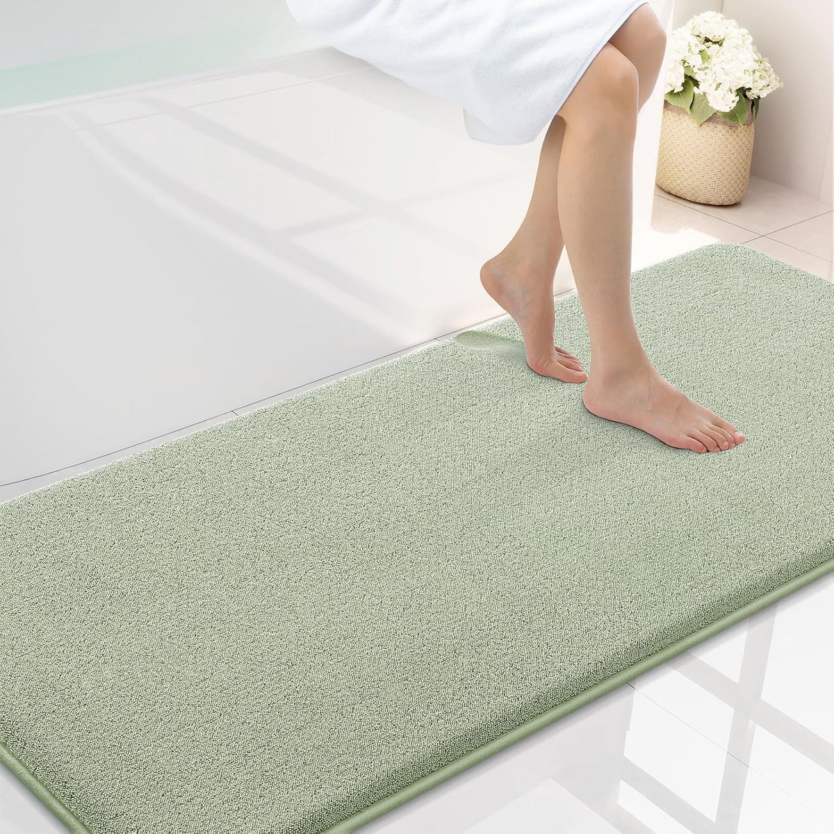 Memory Foam Bath Mat 30x20, Extra Soft Absorbent Bathroom Rugs - Colors B