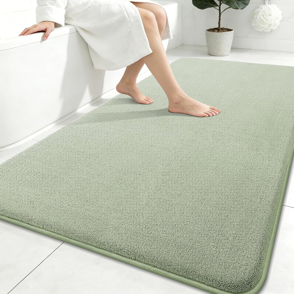Memory Foam Bath Mat 30x20, Extra Soft Absorbent Bathroom Rugs - Colors B