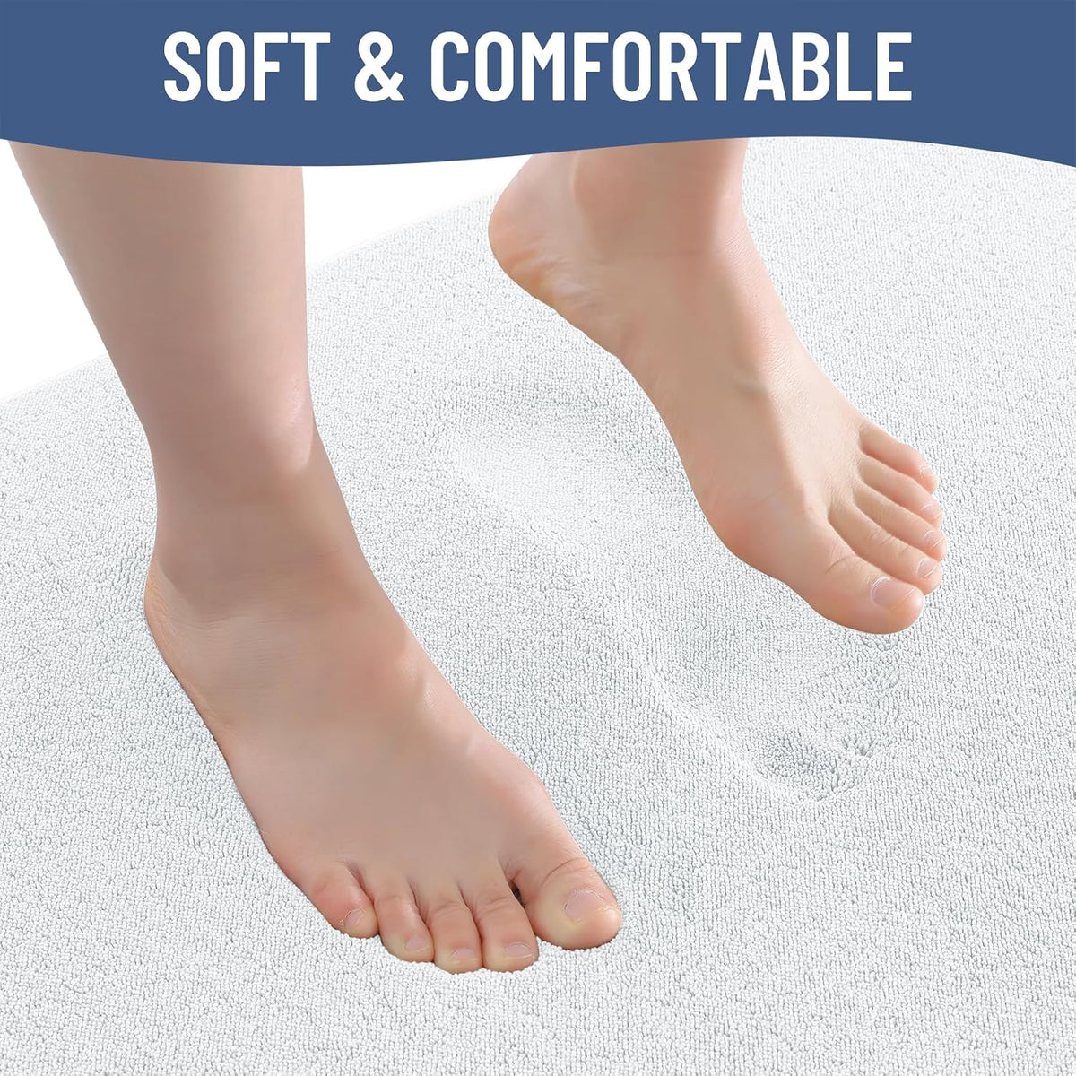 Memory Foam Bath Mat 30x20, Extra Soft Absorbent Bathroom Rugs - Colors B