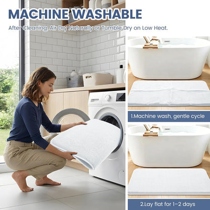 Memory Foam Bath Mat 30x20, Extra Soft Absorbent Bathroom Rugs - Colors B