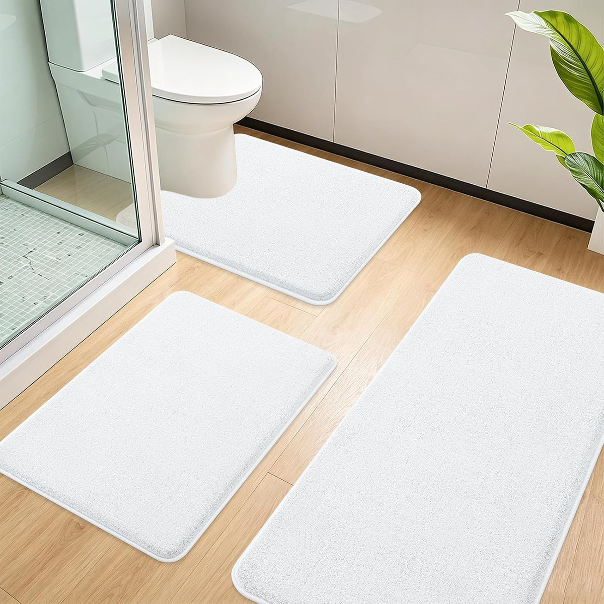 Memory Foam Bath Mat 30x20, Extra Soft Absorbent Bathroom Rugs - Colors B