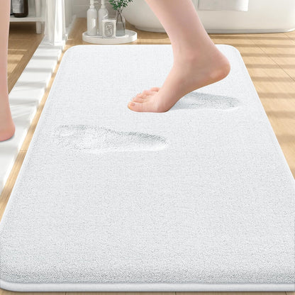 Memory Foam Bath Mat 30x20, Extra Soft Absorbent Bathroom Rugs - Colors B