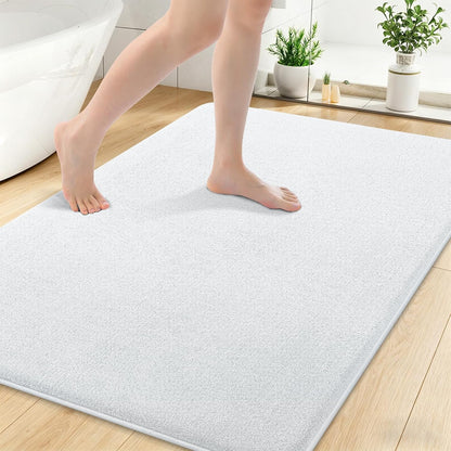 Memory Foam Bath Mat 30x20, Extra Soft Absorbent Bathroom Rugs - Colors B