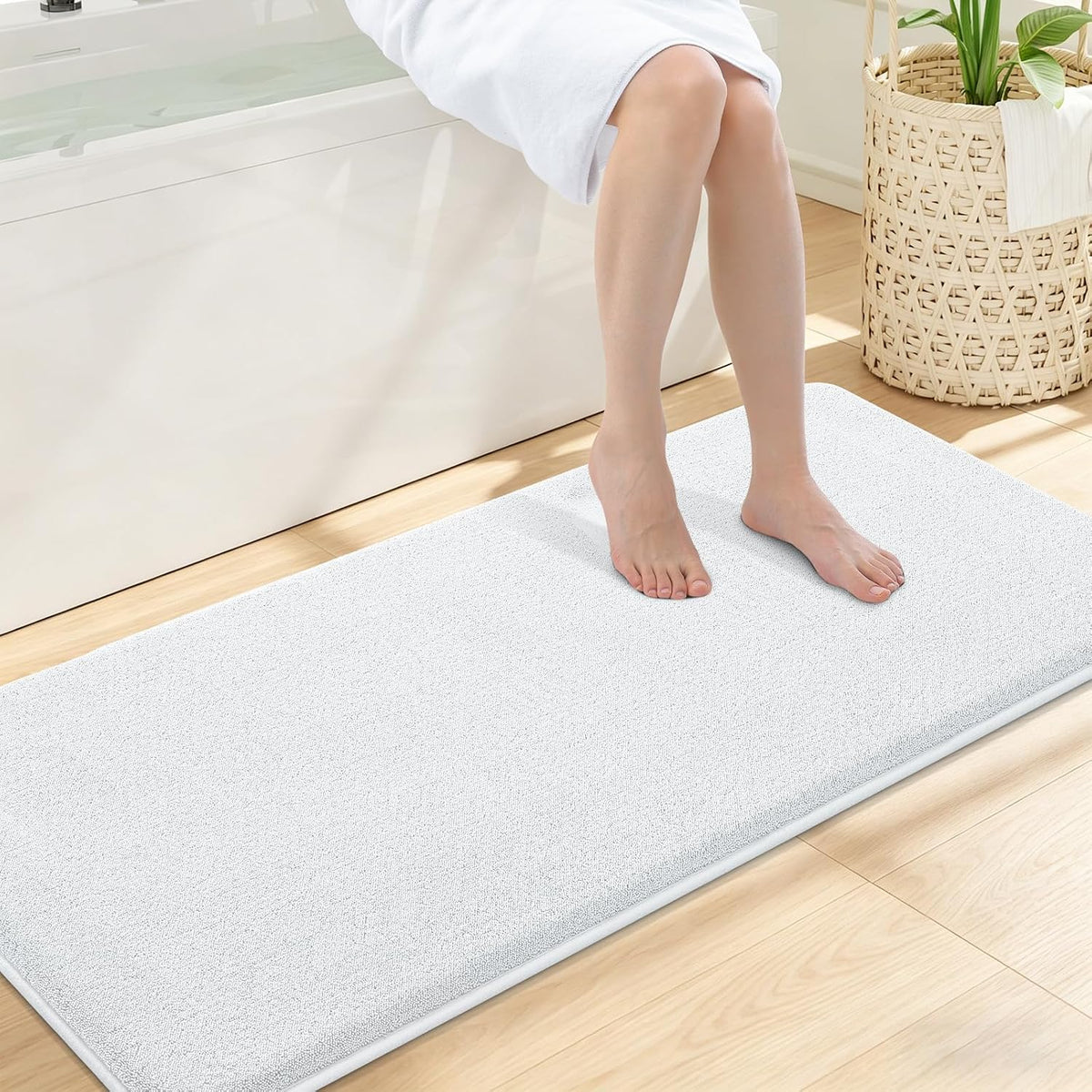 Memory Foam Bath Mat 30x20, Extra Soft Absorbent Bathroom Rugs - Colors B