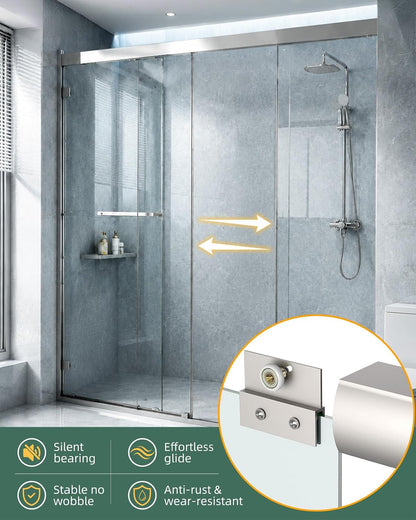 Sliding Shower Door Rollers Replacement, 19mm Diameter Nylon Wheels