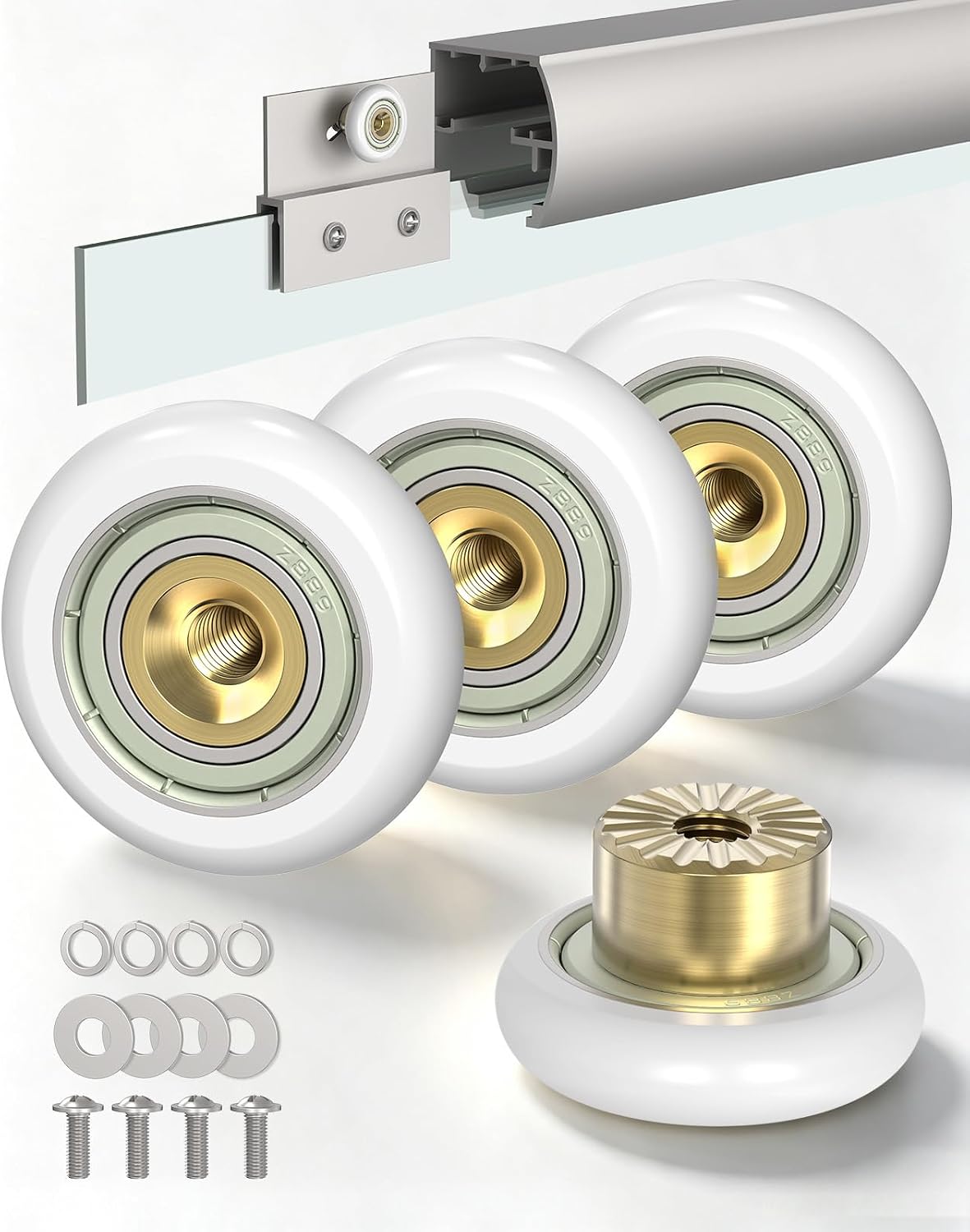 Sliding Shower Door Rollers Replacement, 19mm Diameter Nylon Wheels