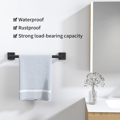 Towel Bar for Bathroom, 24" 2 Pack Wall Mounted Towel Rack, Black
