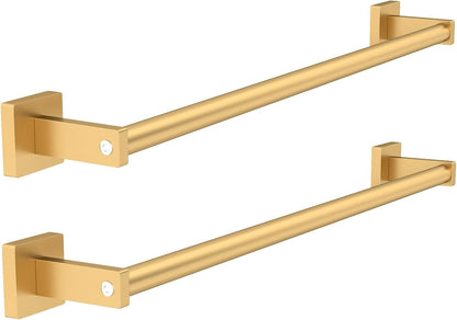Towel Bar for Bathroom, 24" 2 Pack Wall Mounted Towel Rack, Black