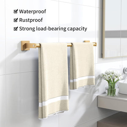 Towel Bar for Bathroom, 24" 2 Pack Wall Mounted Towel Rack, Black