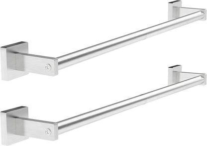 Towel Bar for Bathroom, 24" 2 Pack Wall Mounted Towel Rack, Black