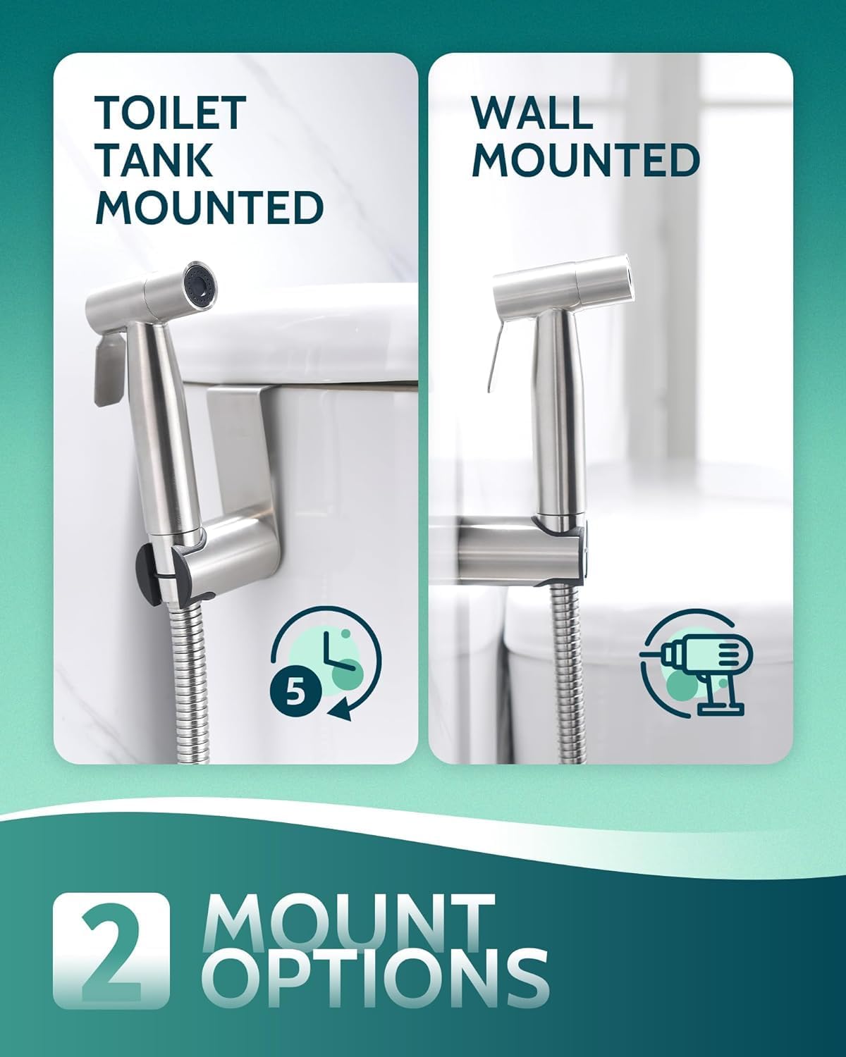 Handheld Bidet Sprayer, Adjustable Water Pressure, RV Toilet Use