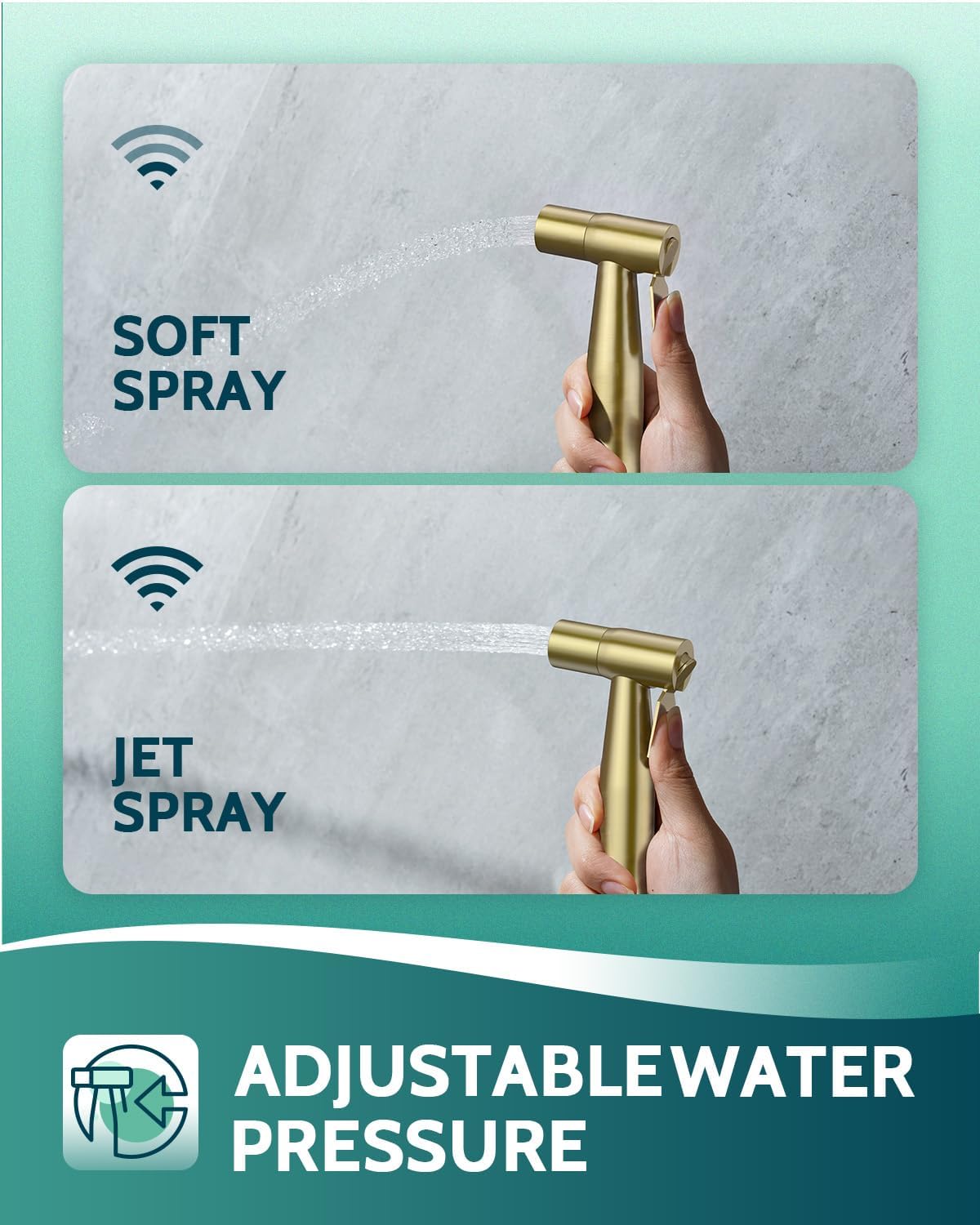 Handheld Bidet Sprayer, Adjustable Water Pressure, RV Toilet Use