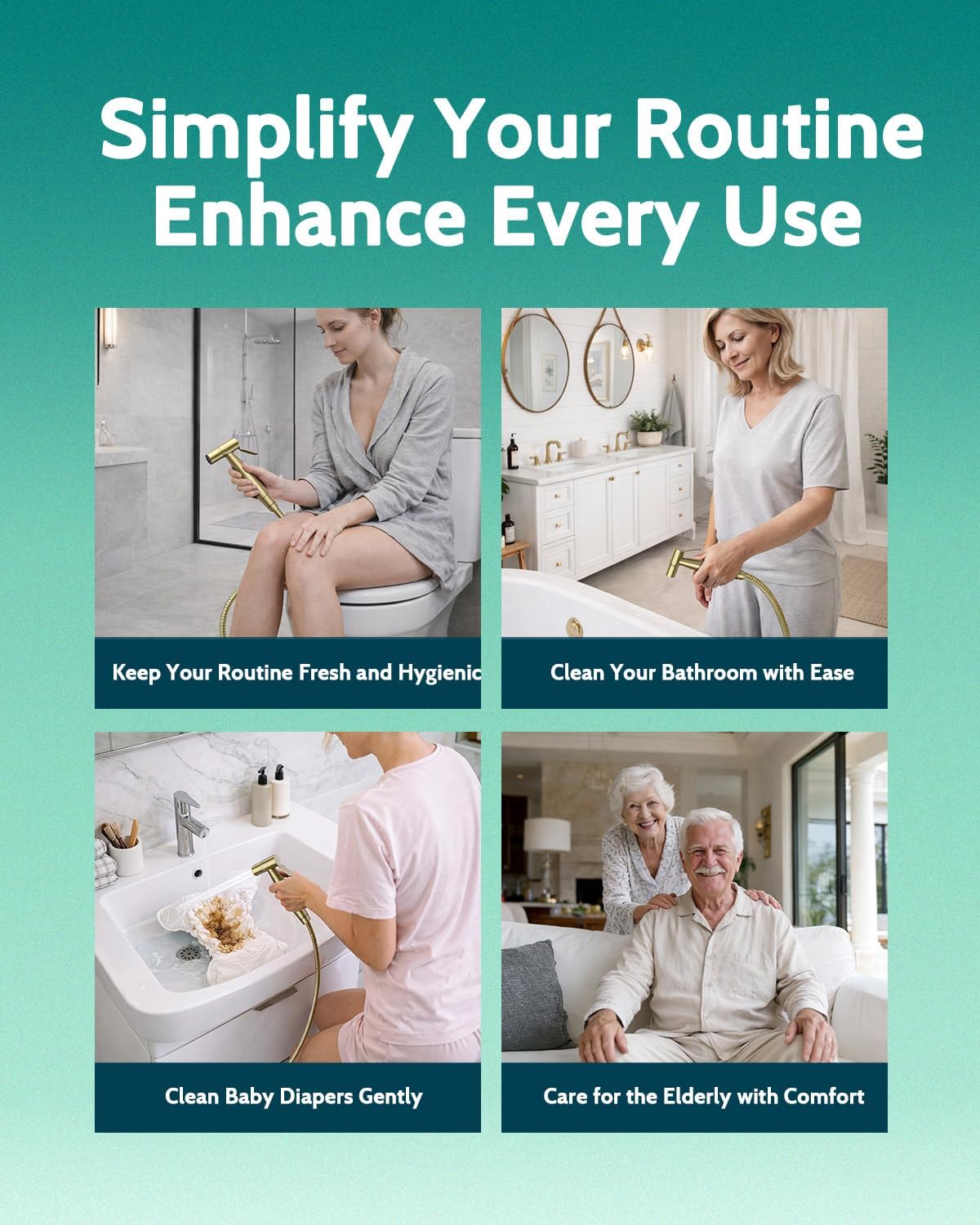 Handheld Bidet Sprayer, Adjustable Water Pressure, RV Toilet Use
