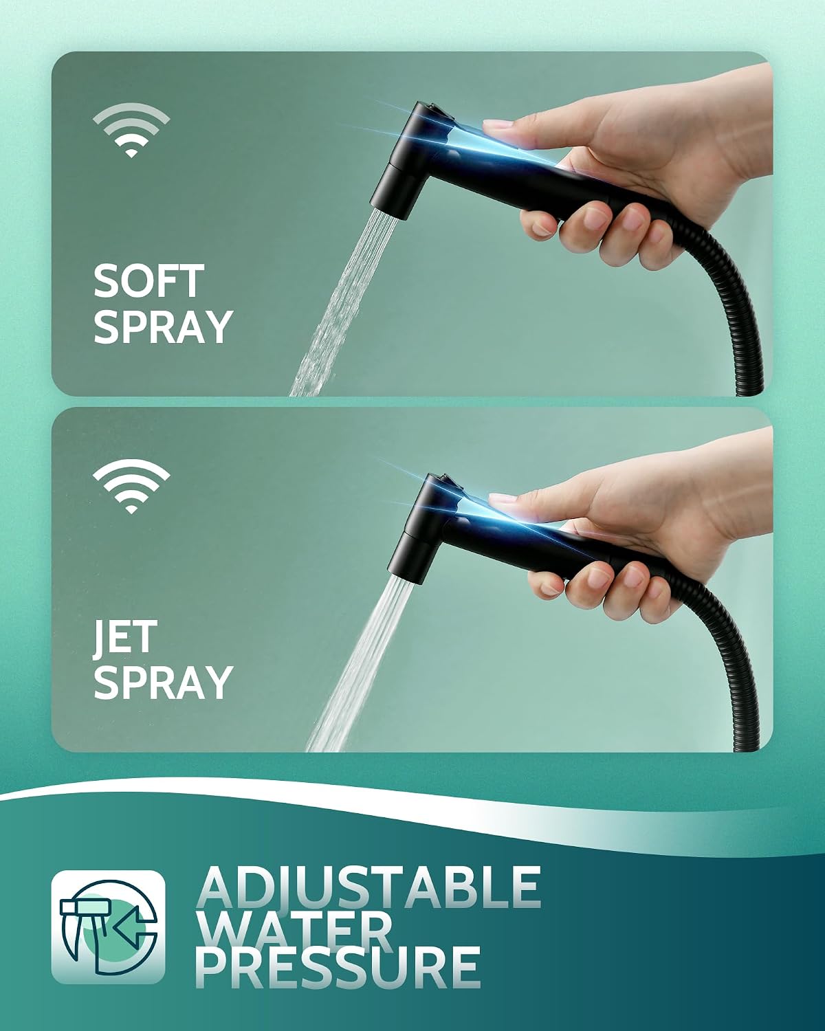 Handheld Bidet Sprayer, Adjustable Water Pressure, RV Toilet Use