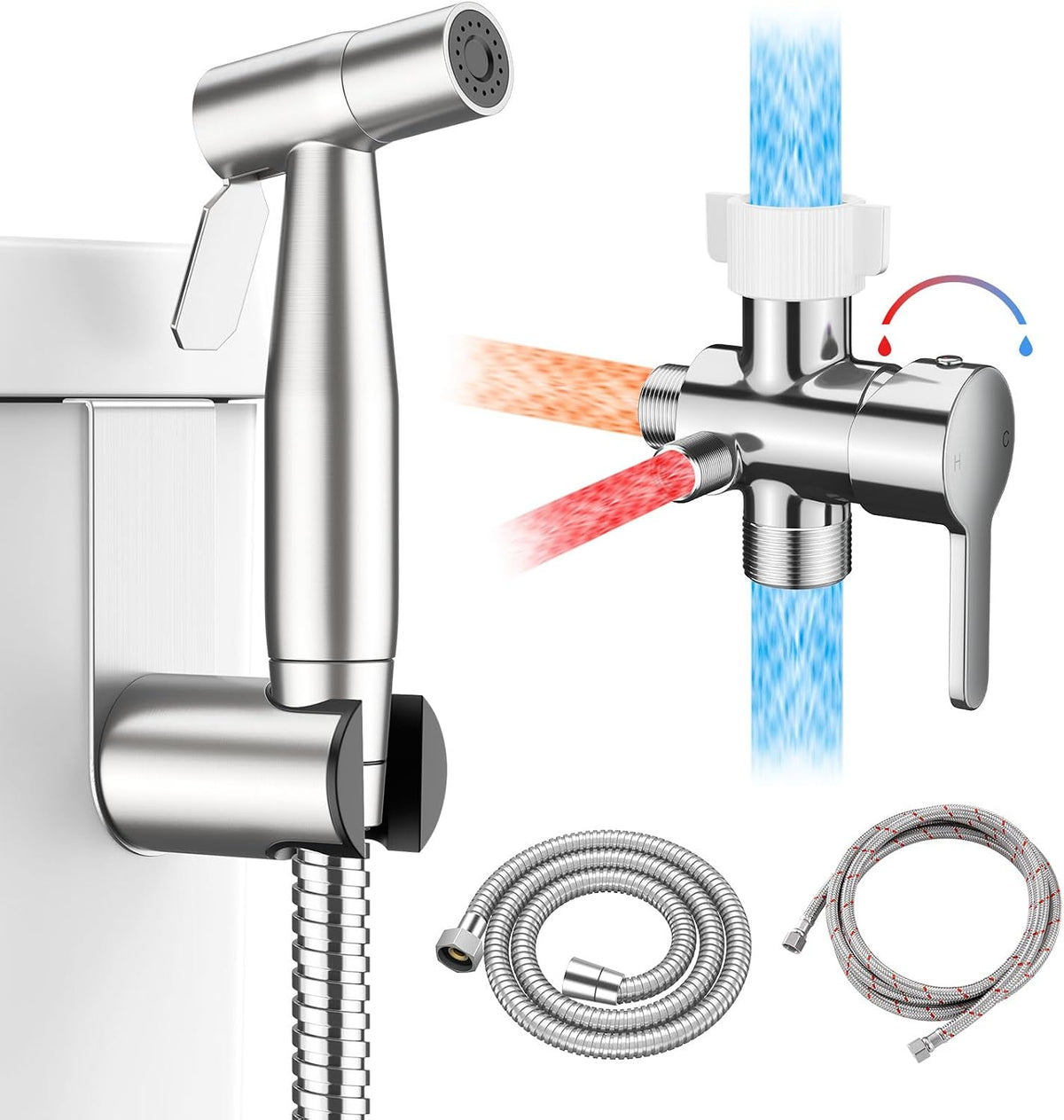 Handheld Bidet Sprayer, Adjustable Water Pressure, RV Toilet Use