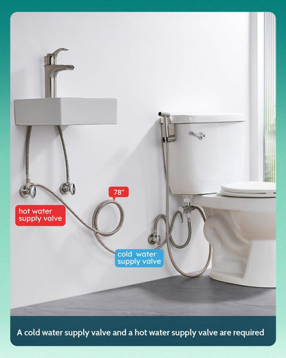 Handheld Bidet Sprayer, Adjustable Water Pressure, RV Toilet Use
