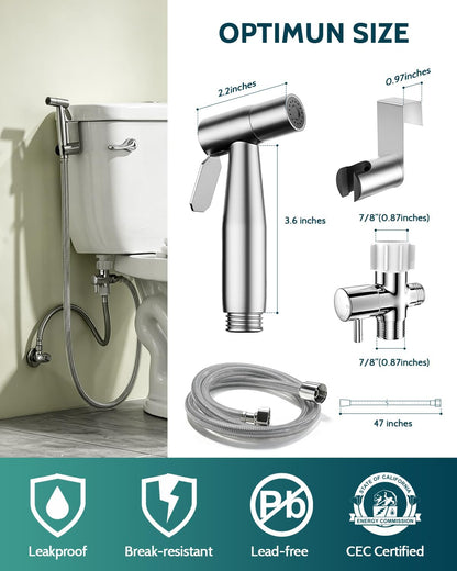 Handheld Bidet Sprayer, Adjustable Water Pressure, RV Toilet Use