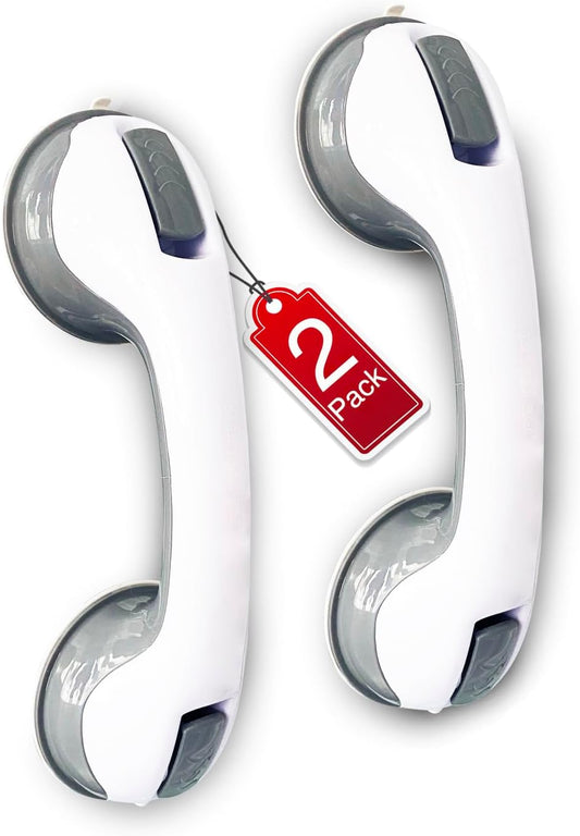 2Pack Shower Grab Bar with Strong Suction Shower Handle for Elderly
