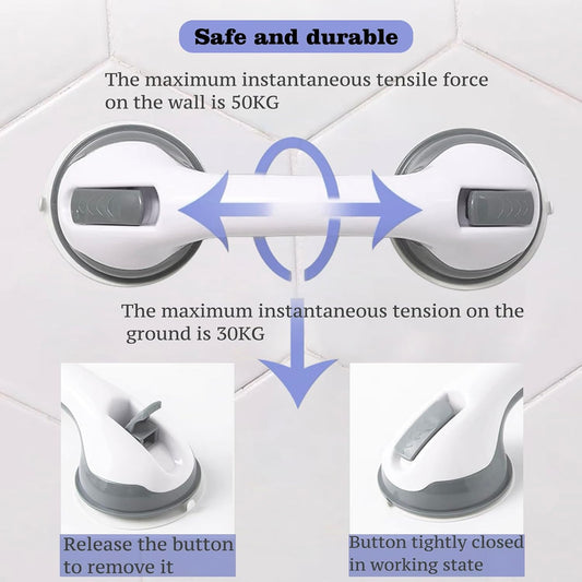 2Pack Shower Grab Bar with Strong Suction Shower Handle for Elderly