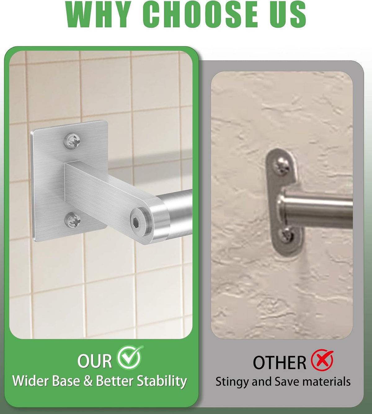 Brushed Nickel Towel Bar for Bathroom Wall, Stainless Steel,24 Inch