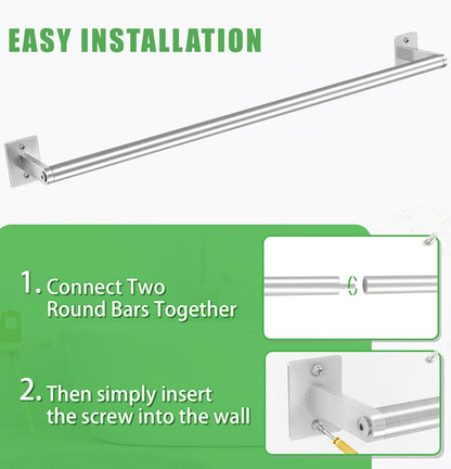 Brushed Nickel Towel Bar for Bathroom Wall, Stainless Steel,24 Inch