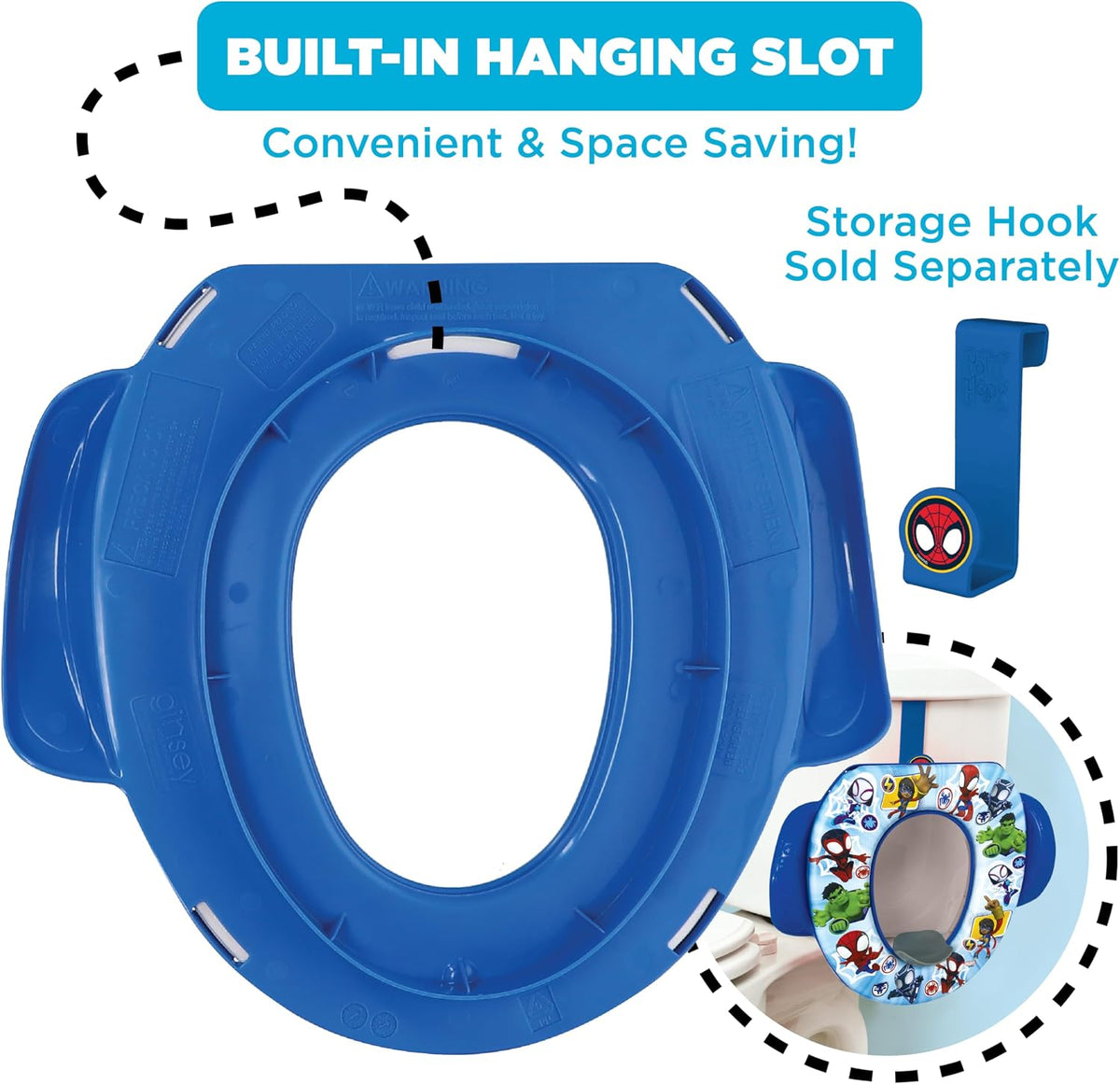 Spidey and His Amazing Friends "Team Up" Soft Potty Seat and Potty Training Seat - Soft Cushion, Baby Potty Training, Safe, Easy to Clean