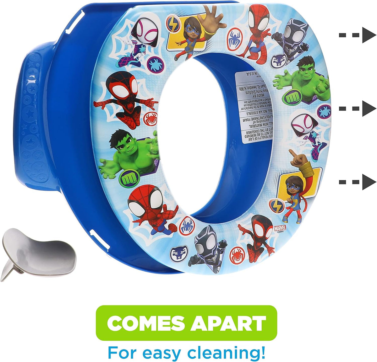 Spidey and His Amazing Friends "Team Up" Soft Potty Seat and Potty Training Seat - Soft Cushion, Baby Potty Training, Safe, Easy to Clean