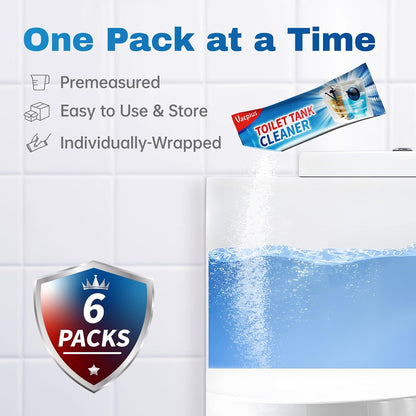 Toilet Tank Cleaner Tablets, Automatic Descaler, Mold Rust Remover | 6 Pack, Long-Lasting Bowl Cleaning Solution, Septic Safe, Pipe Safe, Pre-Measured Convenience