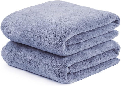 Microfiber Bath Towel (30" x 60"), Oversized Thick Towels, Soft, Super Absorbent and Fast Drying, No Fading Multipurpose Use for Sports, Travel, Fitness, Yoga, 30 in 60 in, Grey Count | Microfiber, Hanging Loop, Oversized, Soft & Absorbent, Fast