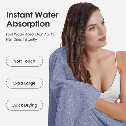 Microfiber Bath Towel (30" x 60"), Oversized Thick Towels, Soft, Super Absorbent and Fast Drying, No Fading Multipurpose Use for Sports, Travel, Fitness, Yoga, 30 in 60 in, Grey Count | Microfiber, Hanging Loop, Oversized, Soft & Absorbent, Fast